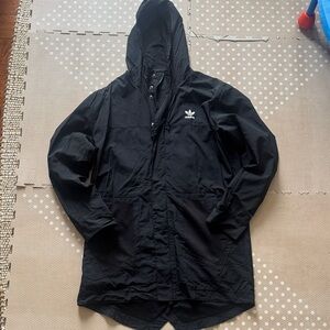 Adidas Black Raincoat with Hood